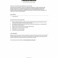 Poignée Nukeproof Horizon Race -Rubans de cintre Soldes NP Lock on Grip Instructions